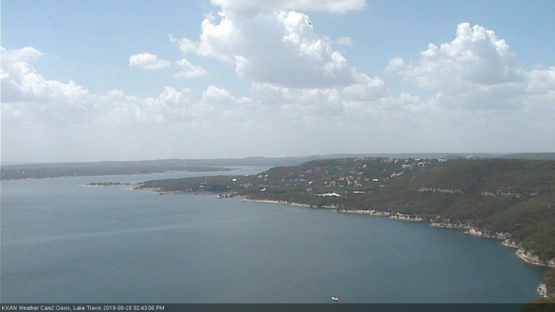 Lake Travis webcam, August 20, 2019 1:45 PM CT
