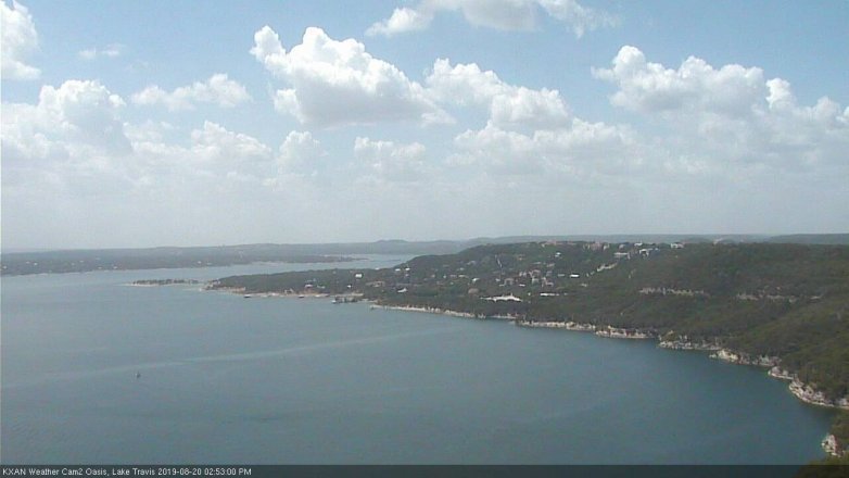 Lake Travis webcam, August 20, 2019 1:55 PM CT