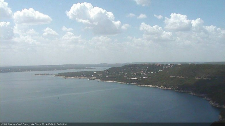 Lake Travis webcam, August 20, 2019 2:00 PM CT