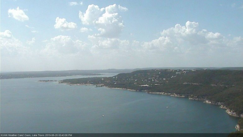 Lake Travis webcam, August 20, 2019 2:45 PM CT