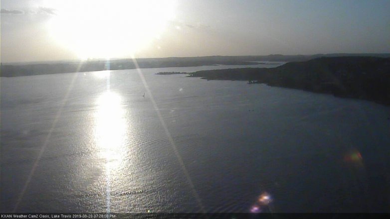 Lake Travis webcam, August 20, 2019 6:30 PM CT