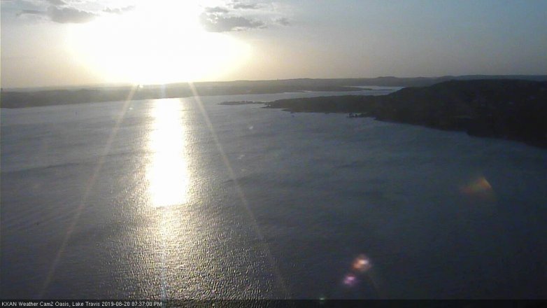 Lake Travis webcam, August 20, 2019 6:40 PM CT