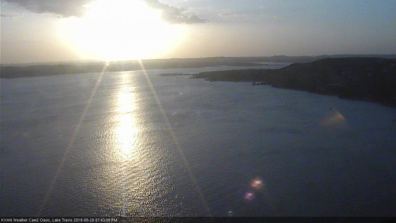 Lake Travis webcam, August 20, 2019 6:45 PM CT