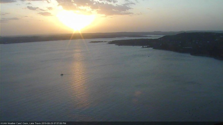 Lake Travis webcam, August 20, 2019 7:00 PM CT