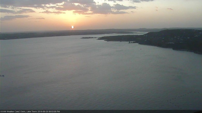 Lake Travis webcam, August 20, 2019 7:05 PM CT