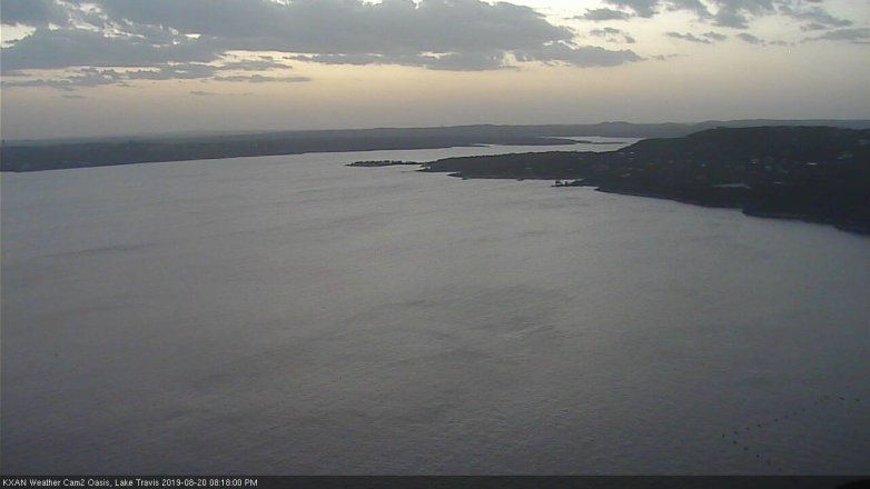 Lake Travis webcam, August 20, 2019 7:20 PM CT