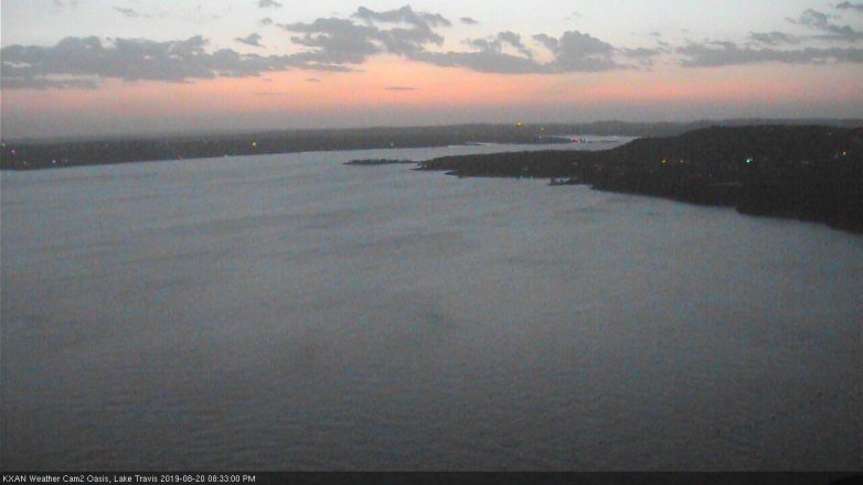 Lake Travis webcam, August 20, 2019 7:35 PM CT