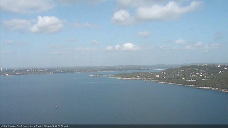 Lake Travis webcam, August 21, 2019 9:10 AM CT