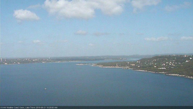 Lake Travis webcam, August 21, 2019 9:30 AM CT