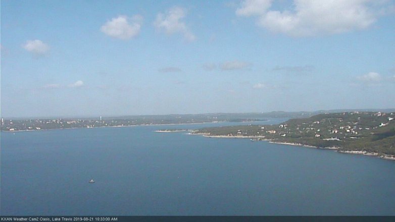 Lake Travis webcam, August 21, 2019 9:35 AM CT
