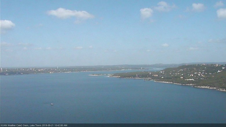 Lake Travis webcam, August 21, 2019 9:45 AM CT