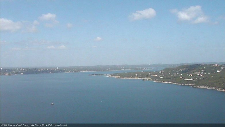 Lake Travis webcam, August 21, 2019 9:50 AM CT