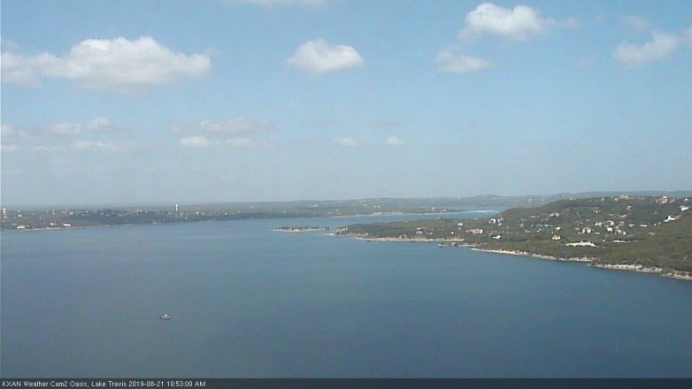 Lake Travis webcam, August 21, 2019 9:55 AM CT