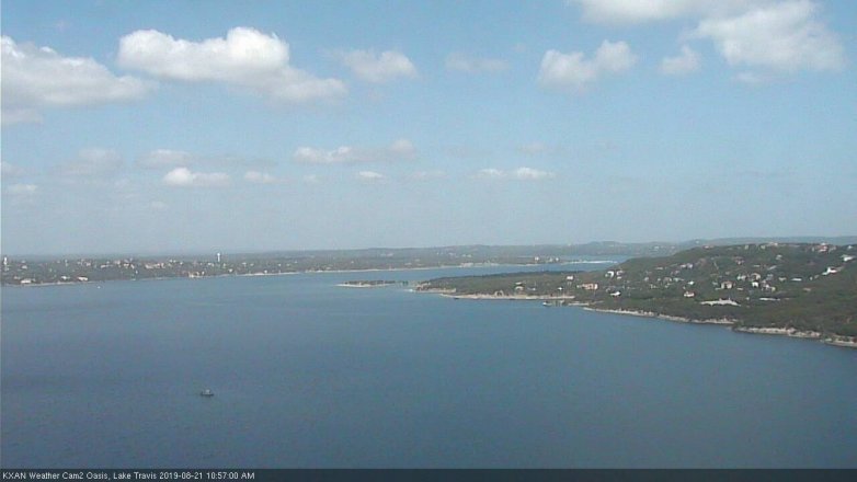 Lake Travis webcam, August 21, 2019 10:00 AM CT