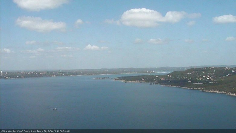 Lake Travis webcam, August 21, 2019 10:10 AM CT