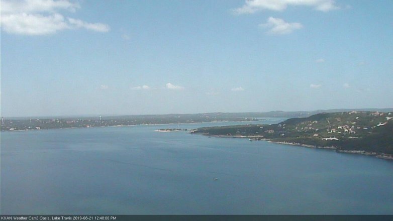 Lake Travis webcam, August 21, 2019 11:50 AM CT