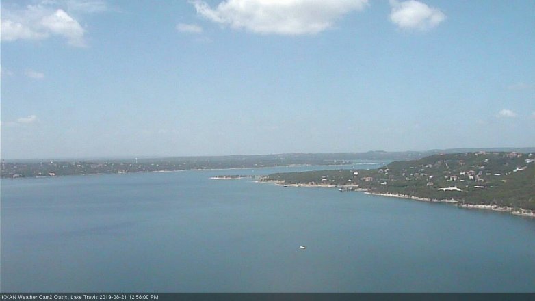 Lake Travis webcam, August 21, 2019 12:00 PM CT