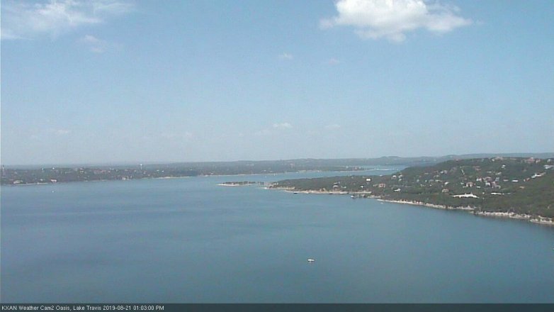 Lake Travis webcam, August 21, 2019 12:05 PM CT