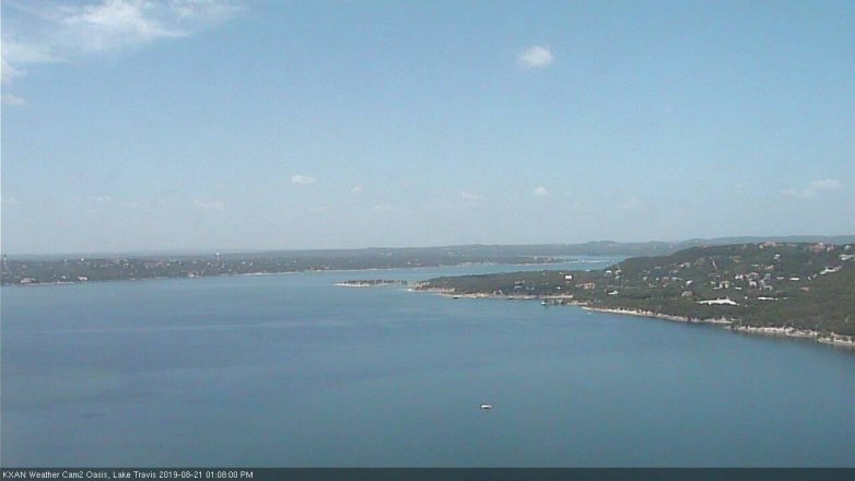 Lake Travis webcam, August 21, 2019 12:10 PM CT