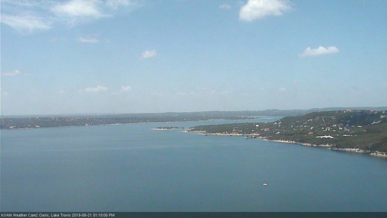 Lake Travis webcam, August 21, 2019 12:20 PM CT