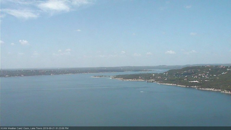 Lake Travis webcam, August 21, 2019 12:25 PM CT