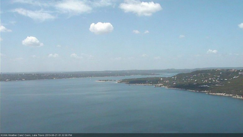 Lake Travis webcam, August 21, 2019 12:35 PM CT