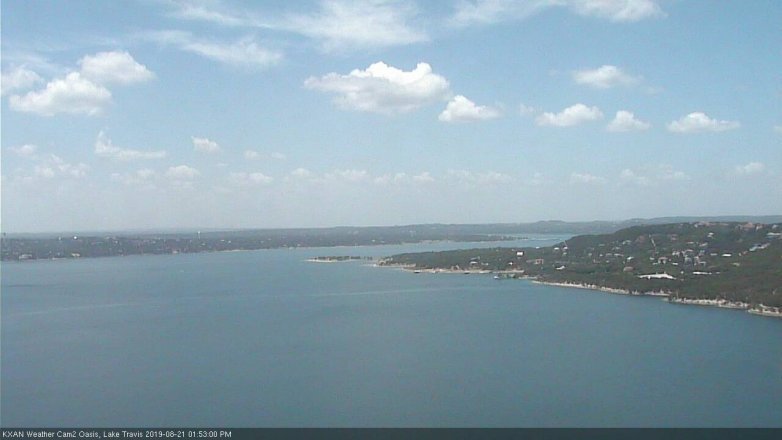 Lake Travis webcam, August 21, 2019 12:55 PM CT