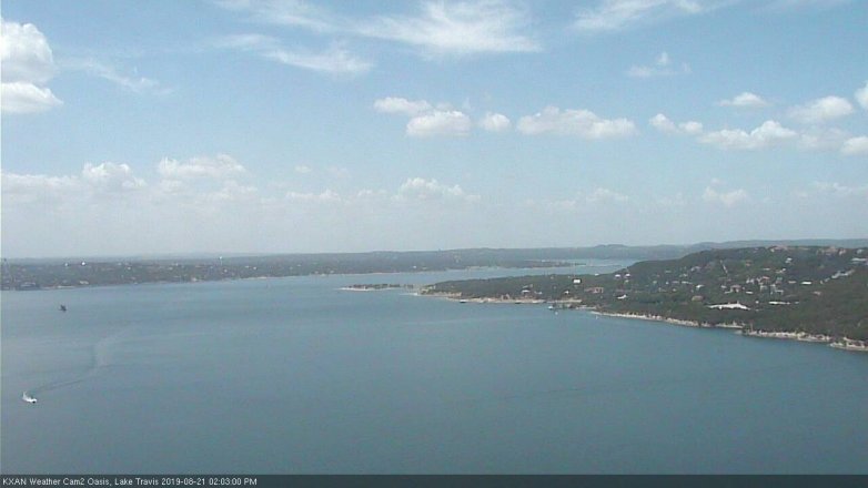 Lake Travis webcam, August 21, 2019 1:05 PM CT