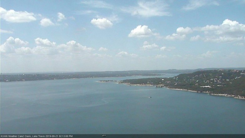 Lake Travis webcam, August 21, 2019 1:15 PM CT