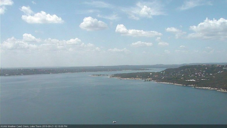 Lake Travis webcam, August 21, 2019 1:20 PM CT