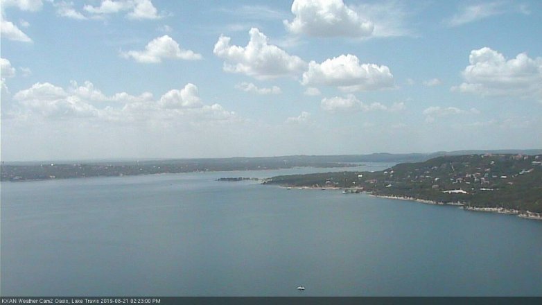 Lake Travis webcam, August 21, 2019 1:25 PM CT