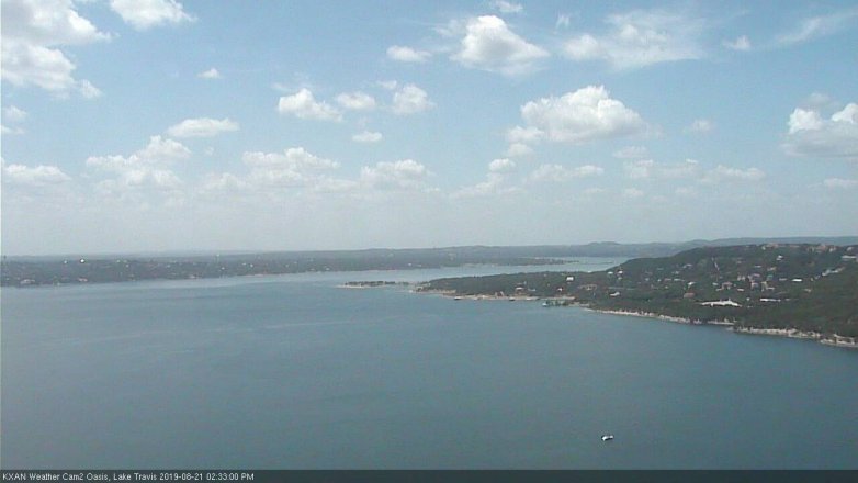 Lake Travis webcam, August 21, 2019 1:35 PM CT