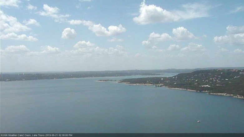 Lake Travis webcam, August 21, 2019 1:40 PM CT