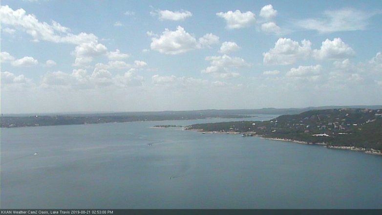 Lake Travis webcam, August 21, 2019 1:55 PM CT