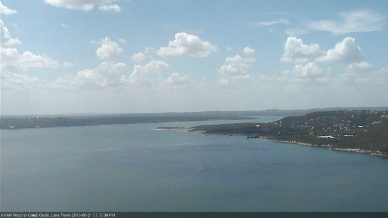 Lake Travis webcam, August 21, 2019 2:00 PM CT