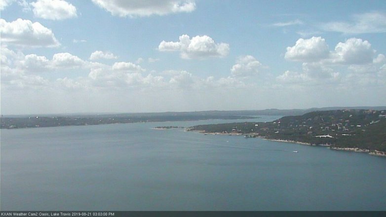 Lake Travis webcam, August 21, 2019 2:05 PM CT