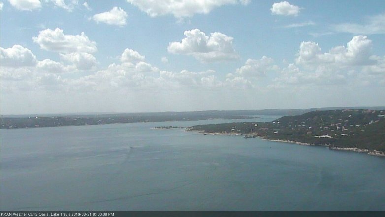 Lake Travis webcam, August 21, 2019 2:10 PM CT