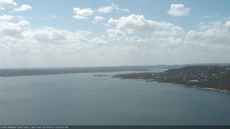 Lake Travis webcam, August 21, 2019 2:30 PM CT
