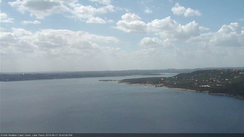 Lake Travis webcam, August 21, 2019 2:45 PM CT