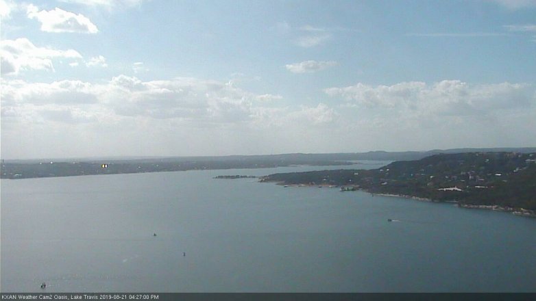 Lake Travis webcam, August 21, 2019 3:30 PM CT