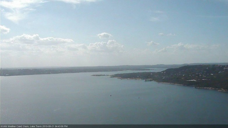 Lake Travis webcam, August 21, 2019 3:45 PM CT