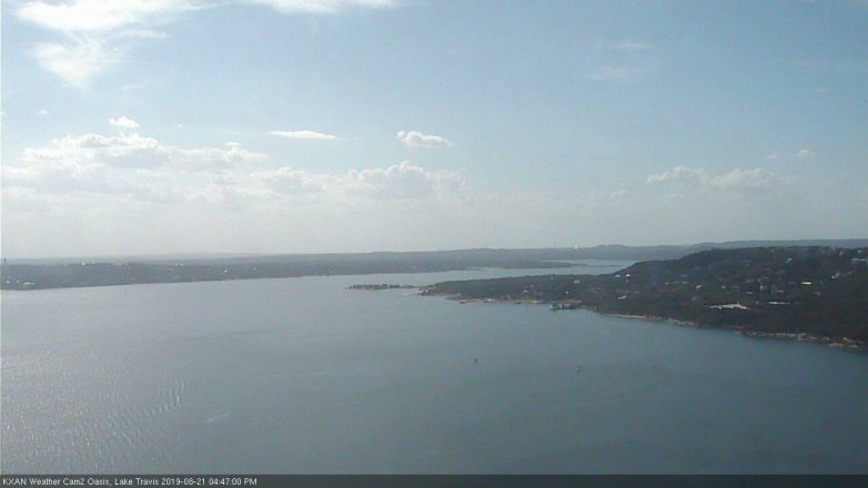 Lake Travis webcam, August 21, 2019 3:50 PM CT