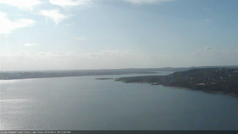 Lake Travis webcam, August 21, 2019 4:15 PM CT