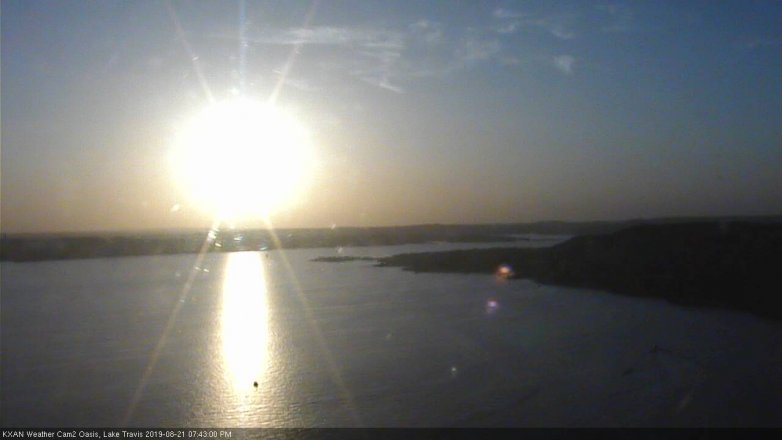 Lake Travis webcam, August 21, 2019 6:45 PM CT