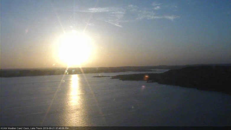 Lake Travis webcam, August 21, 2019 6:50 PM CT