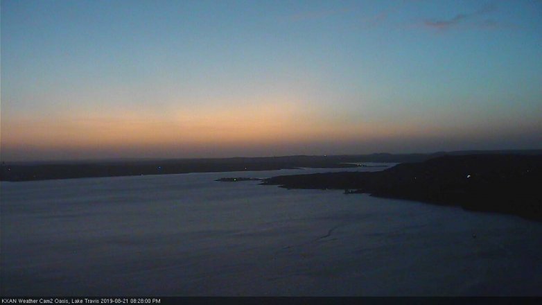 Lake Travis webcam, August 21, 2019 7:30 PM CT