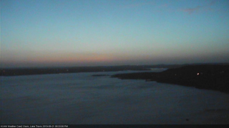 Lake Travis webcam, August 21, 2019 7:35 PM CT