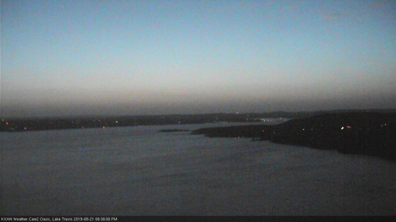 Lake Travis webcam, August 21, 2019 7:40 PM CT