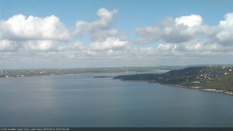Lake Travis webcam, August 22, 2019 9:00 AM CT