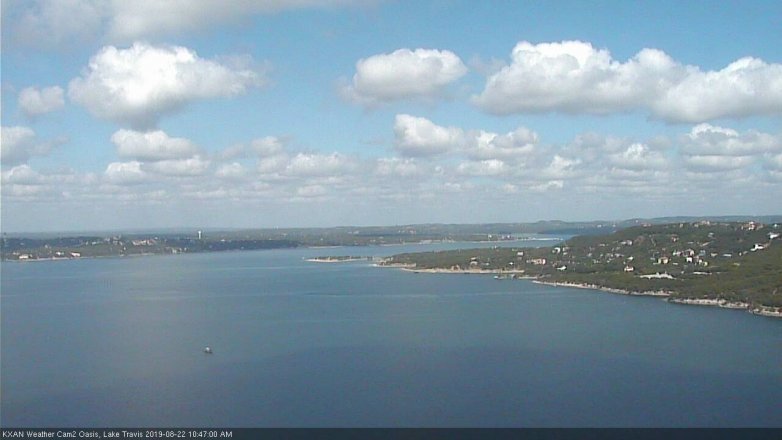 Lake Travis webcam, August 22, 2019 9:50 AM CT